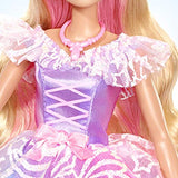 Barbie Dreamtopia Royal Ball Princess Doll, Blonde Wearing Glittery Rainbow Ball Gown, with Brush and 5 Accessories, Gift for 3 to 7 Year Olds