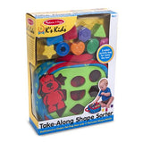 Melissa & Doug K's Kids Take-Along Shape Sorter Baby Toy With 2-Sided Activity Bag and 9 Textured Shape Blocks