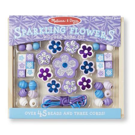 Melissa & Doug Sparkling Flowers Wooden Bead Set