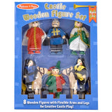 Melissa & Doug Castle Poseable Wooden Doll Set (8pc) for Castle and Dollhouse (3-4 inches each)