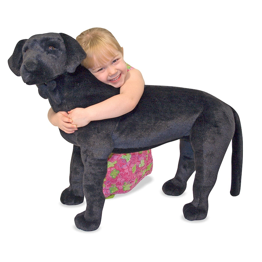 Melissa & Doug Black Lab Giant Stuffed Animal (Wildlife, Soft Fabric, Beautiful Black Lab Markings, 30.5" H x 19.5" W x 9.5" L)