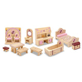Melissa & Doug Princess Castle Wooden Dollhouse Furniture (12pc)