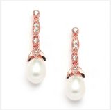 Mariell Freshwater Pearl Rose Gold Vintage Earrings 343E-RG