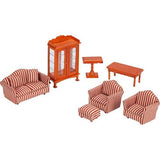 Melissa & Doug Classic Victorian Wooden and Upholstered Dollhouse Living Room Furniture (9pc)