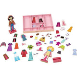 Melissa & Doug Abby and Emma Deluxe Magnetic Wooden Dress-Up Dolls Play Set (55+pc)