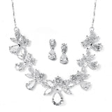 Multi pear shaped CZ Necklace Set with delicate Chain 578S