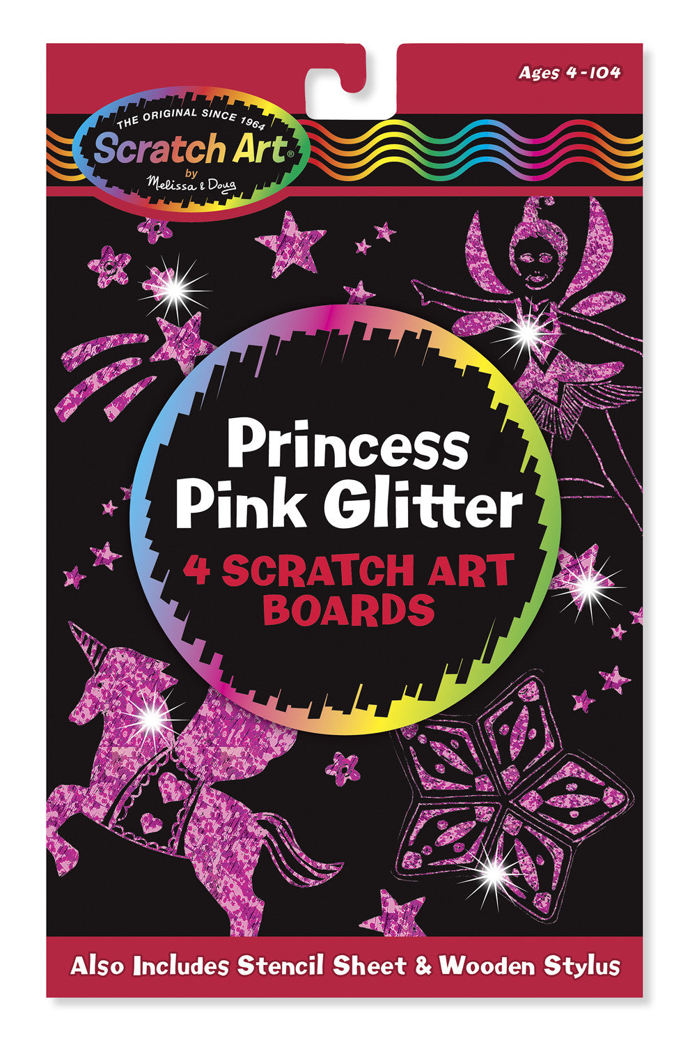 Melissa & Doug Princess Pink Glitter Scratch Art Boards