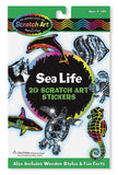 Melissa & Doug Scratch Art Sticker Set: Sea Life (20 Stickers)