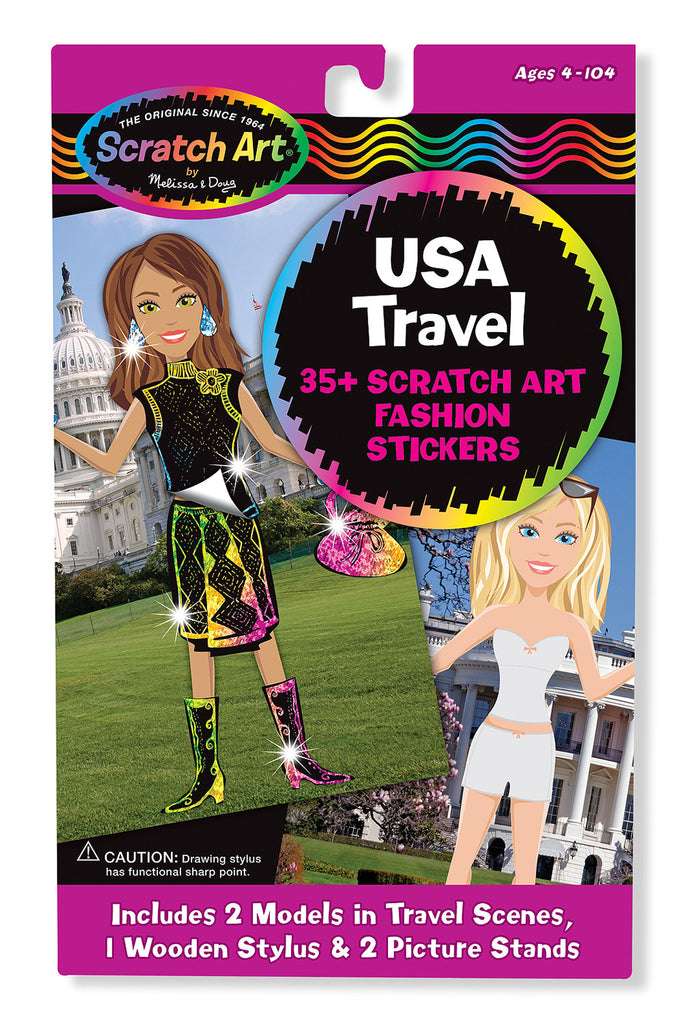 Melissa & Doug USA Travel Scratch Art Fashion Stickers