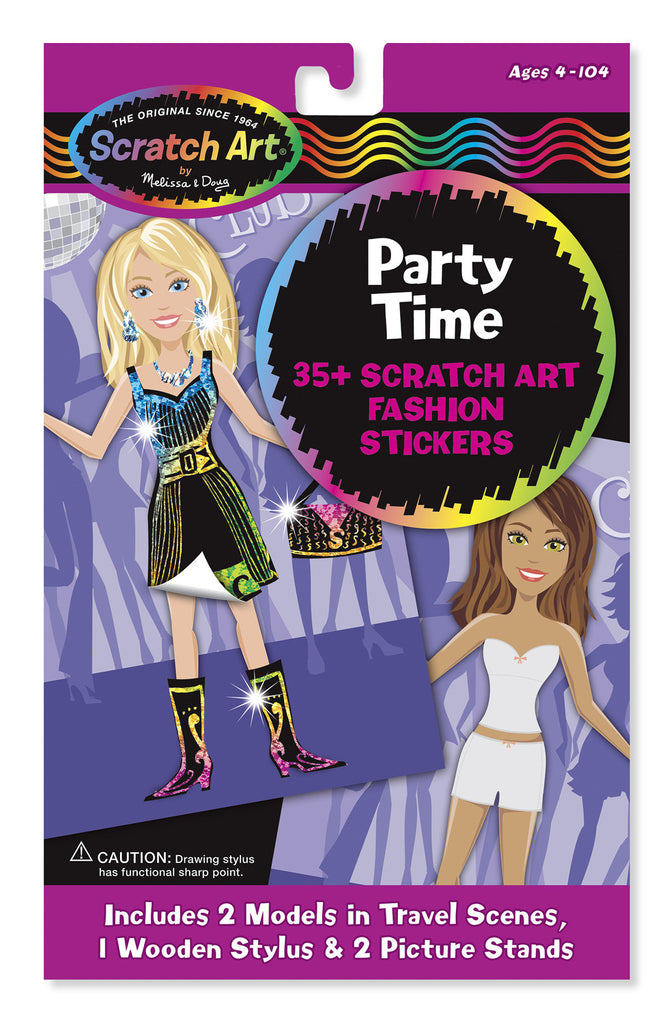 Melissa & Doug Party Time Scratch Art Fashion Stickers