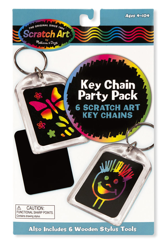 Melissa & Doug Key Chain Scratch Art Party Pack