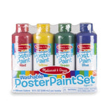 Melissa & Doug Washable Poster Paint Set (4 Colors  Red, Yellow, Green, Blue)