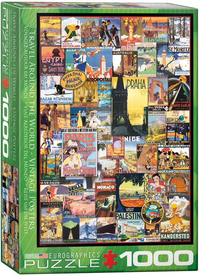 EuroGraphics Puzzles Travel Around the World - Vintage Art Collage