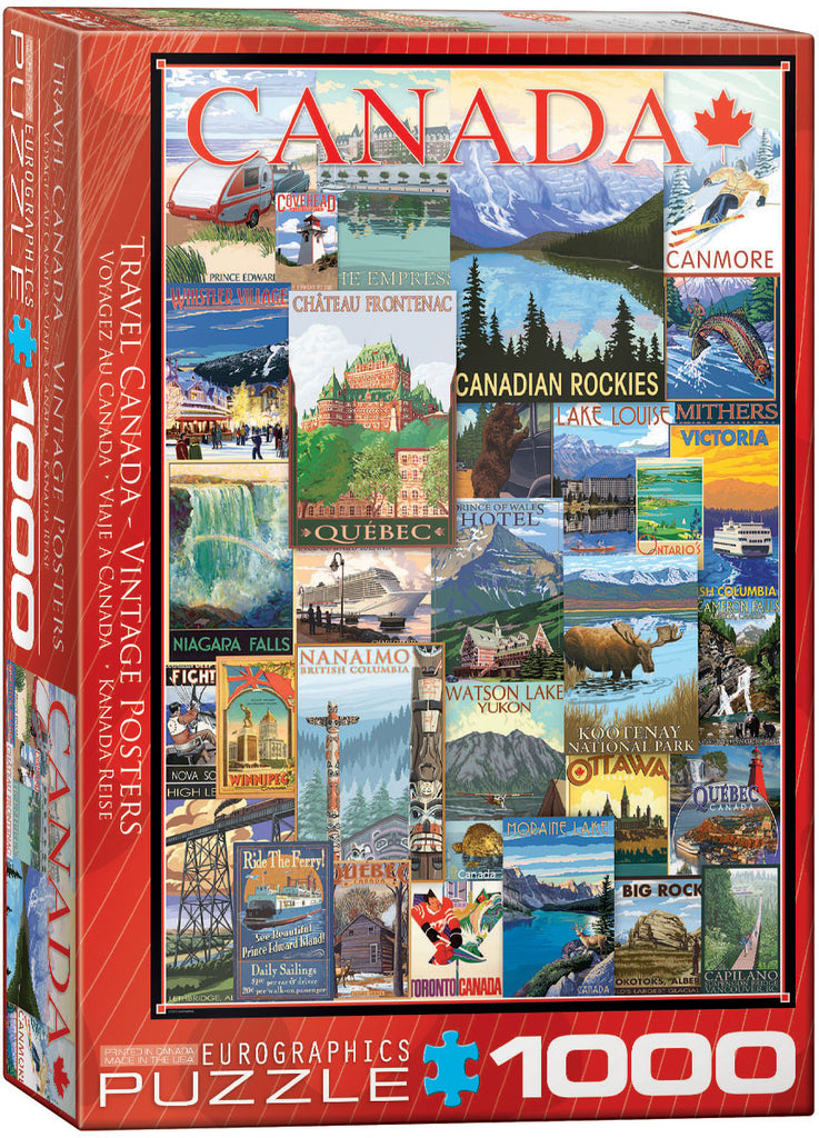 EuroGraphics Puzzles Travel Canada -Vintage Poster Collage