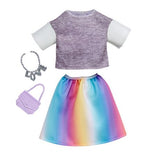 Barbie Complete Looks Rainbow Skirt/Gray Top