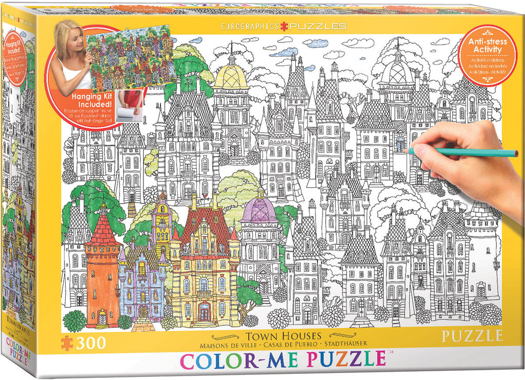 EuroGraphics Puzzles Town Houses/ Color Me Puzzle - 300pc