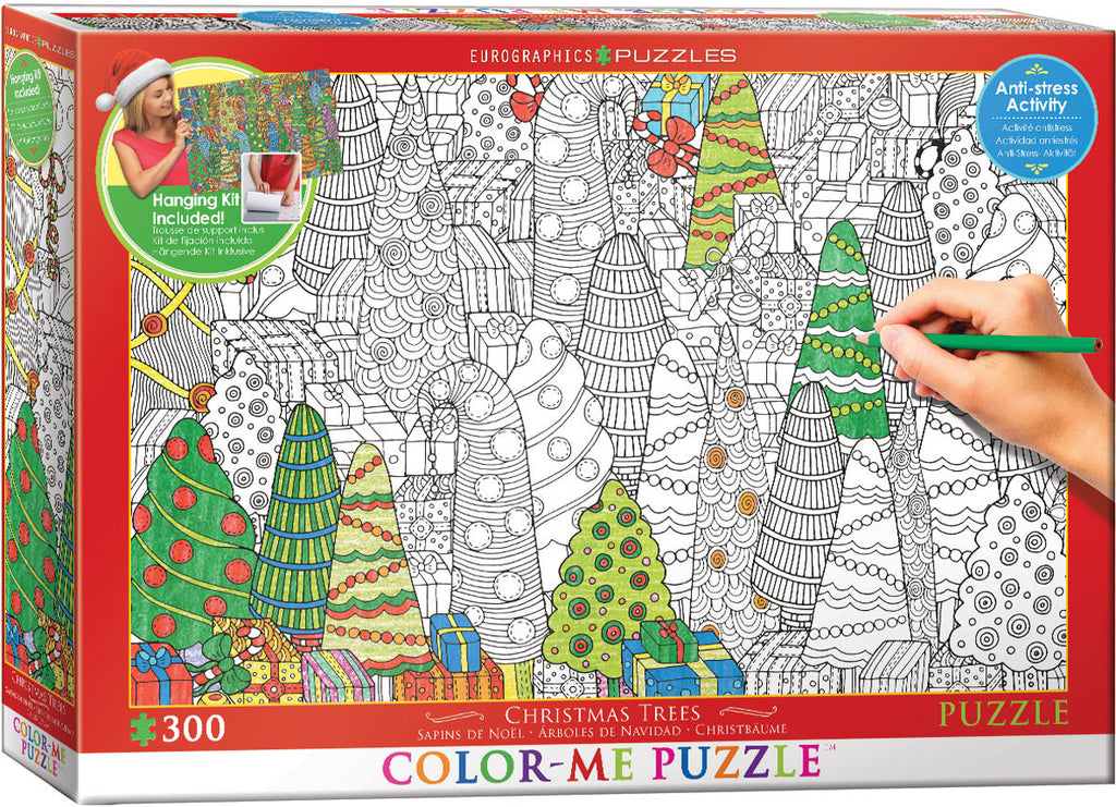 EuroGraphics Puzzles Christmas Trees/ Color Me Puzzle - 300pc