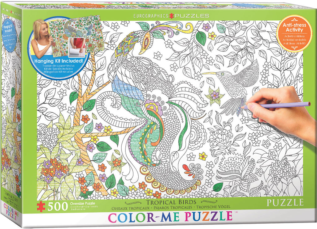 EuroGraphics Puzzles Tropical Birds/ Color Me Puzzle - 500pc