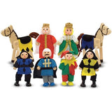 Melissa & Doug Castle Poseable Wooden Doll Set (8pc) for Castle and Dollhouse (3-4 inches each)