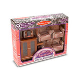 Melissa & Doug Classic Victorian Wooden and Upholstered Dollhouse Living Room Furniture (9pc)