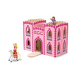 Melissa & Doug Fold and Go Wooden Princess Castle With 2 Royal Play Figures, 2 Horses, and 4pc of Furniture