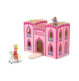 Melissa & Doug Fold and Go Wooden Princess Castle With 2 Royal Play Figures, 2 Horses, and 4pc of Furniture