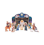 Melissa & Doug Classic Wooden Christmas Nativity Set With 4-Piece Stable and 11 Wooden Figures