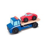 Melissa & Doug Flatbed Tow Truck Wooden Vehicle Set
