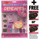 Melissa & Doug Pendants: Design & Combine Kit & 1 Scratch Art Mini-Pad Bundle (09043)