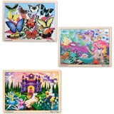 Kimougha Melissa & Doug Fairy Fantasy, Butterfly Garden, and Mermaid Fantasea 48 Piece Wooden Jigsaw Puzzle Bundle (Set of 3)