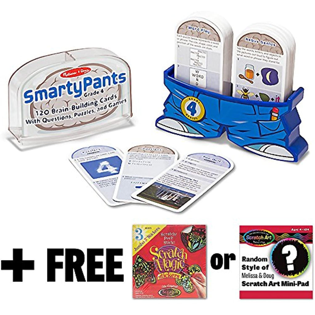 4th Grade Smarty Pants Card Game Set + FREE Melissa & Doug Scratch Art Mini-Pad Bundle [50753]