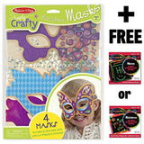 Melissa & Doug Marvelous Masks - Simply Crafty Series & 1 Scratch Art Mini-Pad Bundle (09481)