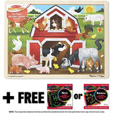 Melissa & Doug Barnyard: 24-Piece Jigsaw Puzzle + Free Scratch Art Mini-Pad Bundle [90612]