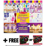 Melissa & Doug Dress-Up: Reusable Sticker Pad & 1 Scratch Art Mini-Pad Bundle (04198)