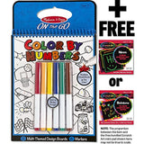 Melissa & Doug Blue: Color by Numbers Coloring Book & 1 Scratch Art Mini-Pad Bundle (05378)