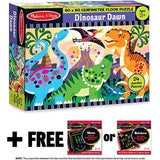 Melissa & Doug Dinosaur Dawn: 24-Piece Floor Puzzle + Free Scratch Art Mini-Pad Bundle [44257]