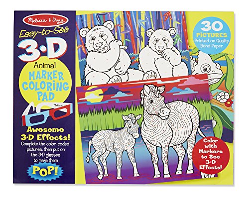 Melissa & Doug Easy-to-See 3-D Coloring Pad - Animals