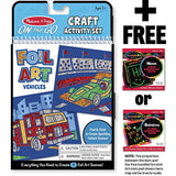 Foil Art Vehicles: On-the-Go Craft Activity Set + FREE Melissa & Doug Scratch Art Mini-Pad Bundle [94474]