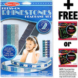 Melissa & Doug Rhinestone Headbands Set: Press-On Craft Kit Series & 1 Scratch Art Mini-Pad Bundle (09245)