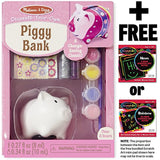 Melissa & Doug Piggy Bank Decorate-Your-Own Kit + FREE Scratch Art Mini-Pad Bundle [88626]