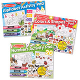 Melissa & Doug Sticker and Coloring Activity Pad 3-Pack – Alphabet, Numbers, Colors and Shapes