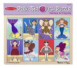Melissa & Doug Fairies and Friends Peek-Through Wooden Puzzle (8 pcs)