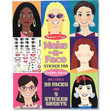 Melissa & Doug Fashion Faces: Make-A-Face Sticker Pad & 1 Scratch Art Mini-Pad Bundle (04195)