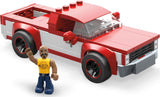 Hot Wheels MEGA 83 Chevy Silverado Real Racecar Building Set with 89 Pieces with Micro Figure Driver Figure, Toy Gift Set for Ages 5 and up