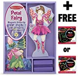 Petal Fairy - Magnetic Dress Up Wooden Doll & Stand + FREE Melissa & Doug Scratch Art Mini-Pad Bundle [85892]