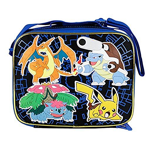 2015 Pokemon Pikachu Black & Blue School Lunch Bag