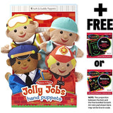Melissa & Doug Jolly Helpers 4-Piece Hand Puppets Gift Set + Free Scratch Art Mini-Pad Bundle [90865]