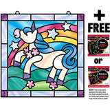 Melissa & Doug Unicorn: Stained Glass Made Easy Series & 1 Scratch Art Mini-Pad Bundle (09299)