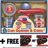 Let's Play House! Can Opener and Cans Pretend Play Food Set + FREE Melissa & Doug Scratch Art Mini-Pad Bundle [5247]