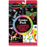 Melissa & Doug Combo Pack (Silver Holographic, Rainbow Black, Rainbow White, Light Catcher): Scratch Art 4-Sheet Pack & 1 Scratch Art Mini-Pad Bundle (05804)